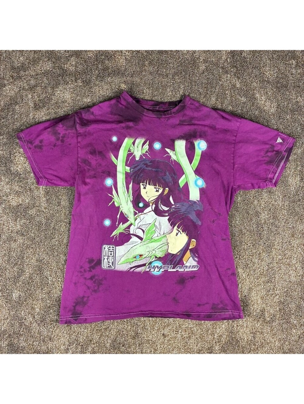 Hypland x Inuyasha Kikyo Spirit T Shirt Purple Tie Dye Womens Size Large